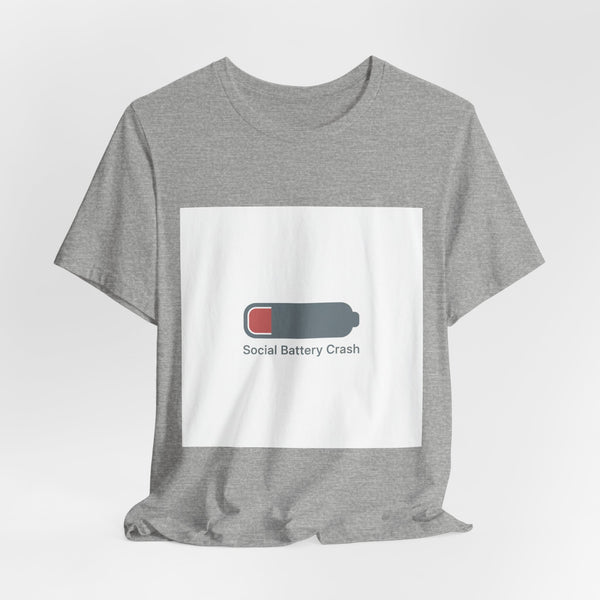 Social Battery Crash Tee | Introvert Shirt, Battery Icon Humor