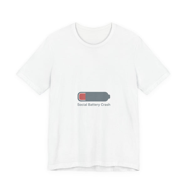 Social Battery Crash Tee | Introvert Shirt, Battery Icon Humor