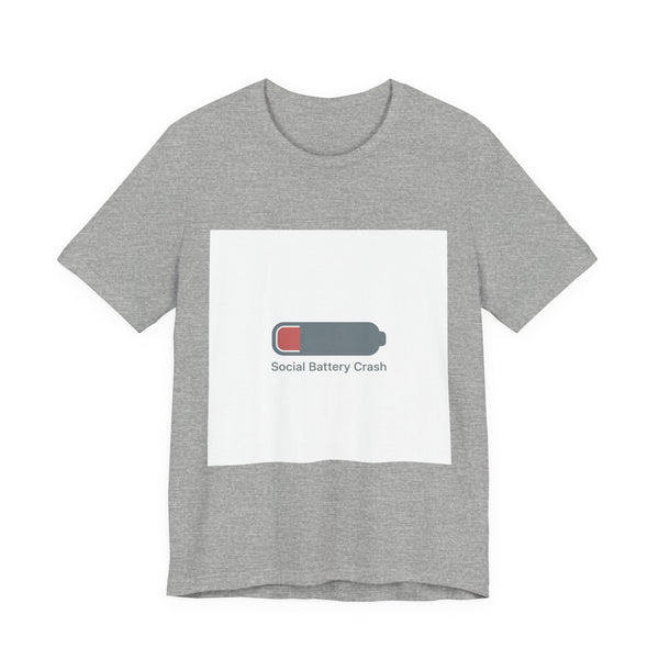 Social Battery Crash Tee | Introvert Shirt, Battery Icon Humor