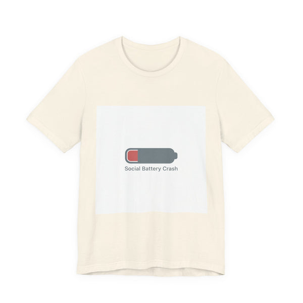 Social Battery Crash Tee | Introvert Shirt, Battery Icon Humor