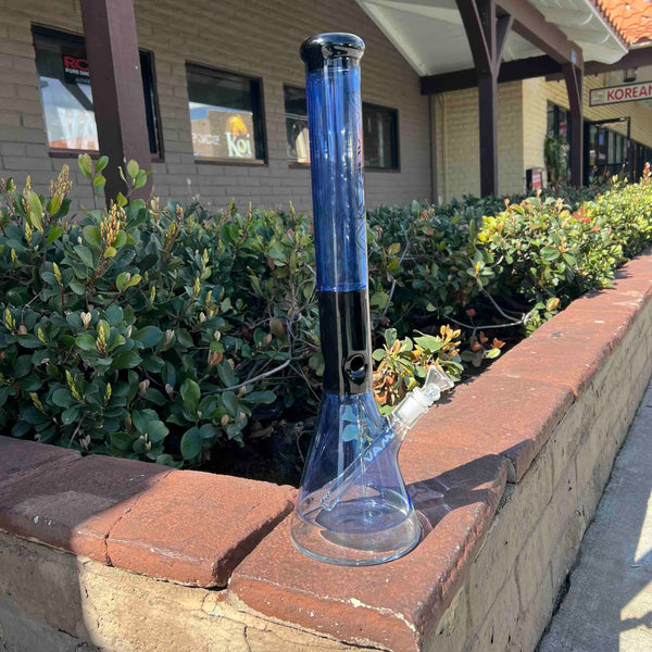 MAV Glass 20” Blue and Black Bong