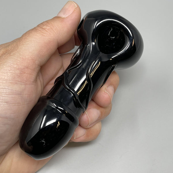 Black Little Richard Pipe by Empire Glassworks