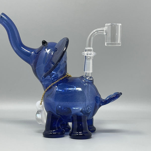 Flame Princess Blue Elephant with Opal Pendant