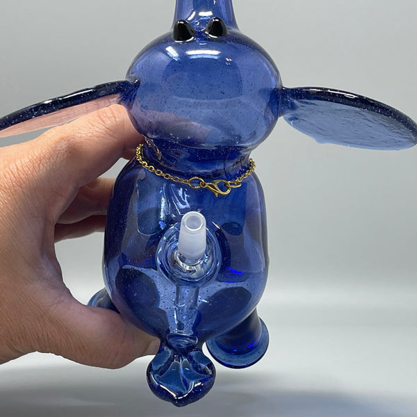 Flame Princess Blue Elephant with Opal Pendant