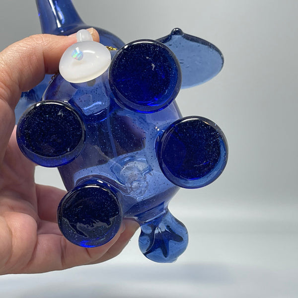 Flame Princess Blue Elephant with Opal Pendant