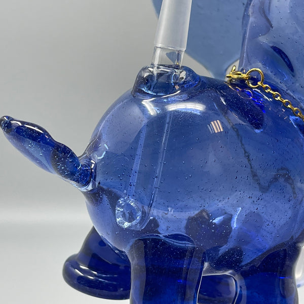 Flame Princess Blue Elephant with Opal Pendant