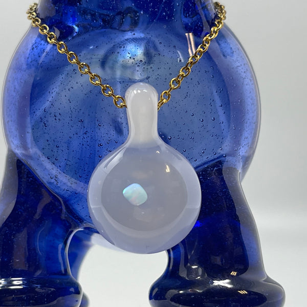 Flame Princess Blue Elephant with Opal Pendant