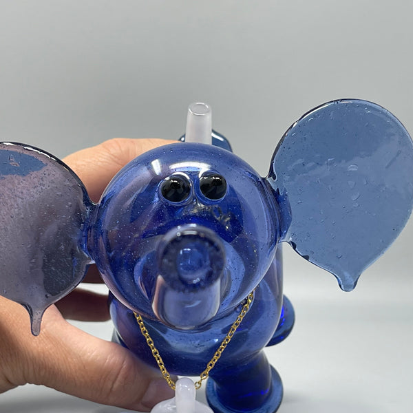 Flame Princess Blue Elephant with Opal Pendant