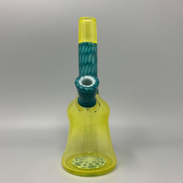AJ Glass to Mouth Yellow/Teal Mini Tube Rig with Bear Banger (Auction)