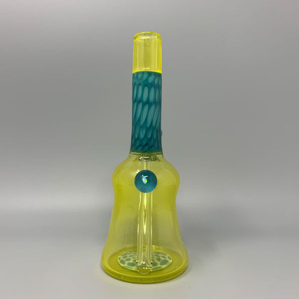 AJ Glass to Mouth Yellow/Teal Mini Tube Rig with Bear Banger (Auction)