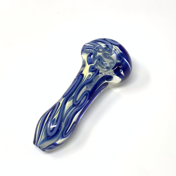 Blue Line Worked Spoon Pipe