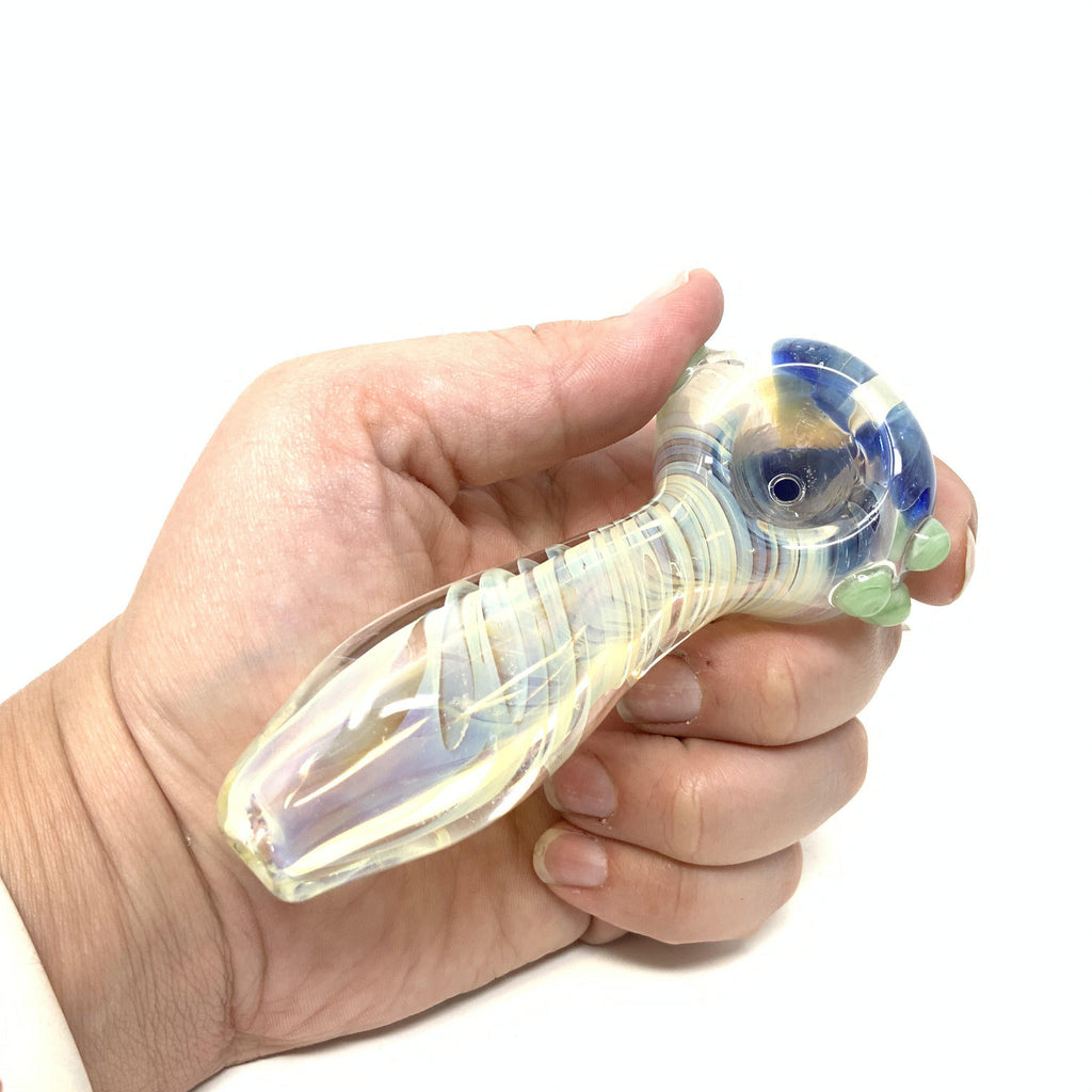 Multicolor Striped Color-Changing Ring Glass Pipe “Mood Loop” – 3″ – Assorted Colors main image 1