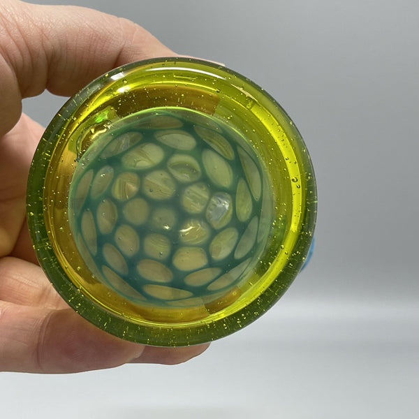 Green and Blue Honeycomb Mini Tube by AJ Surf City Tubes