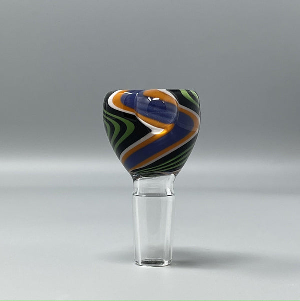 Green, Black, Orange, and Purple Line Worked Bowl