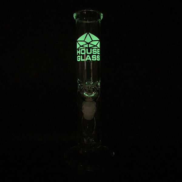 House Glass Water Pipe, 12 inches (Glow in the Dark)