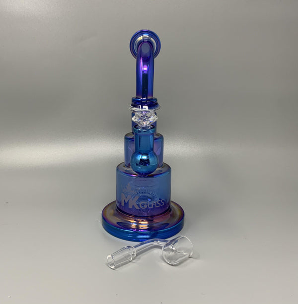MK Glass Cake Stack (Blue Iridescent)