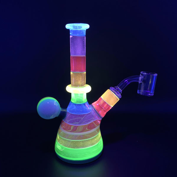 Waterfall Rainbow, 6.5 inches, (UV /w blacklight) By Dustorm