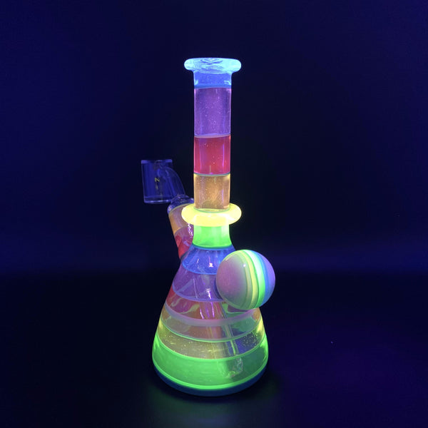 Waterfall Rainbow, 6.5 inches, (UV /w blacklight) By Dustorm