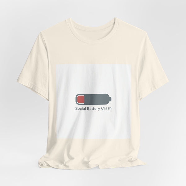 Social Battery Crash Tee | Introvert Shirt, Battery Icon Humor