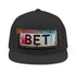 Snapback Hat — Retro 'BET' License Plate Design