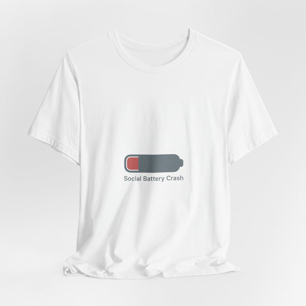 Social Battery Crash Tee | Introvert Shirt, Battery Icon Humor