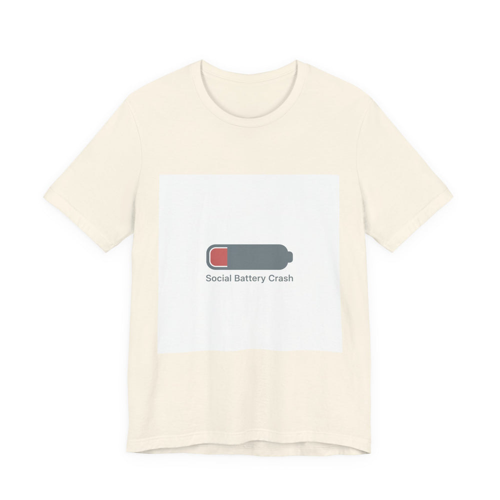 Social Battery Crash Tee | Introvert Shirt, Battery Icon Humor