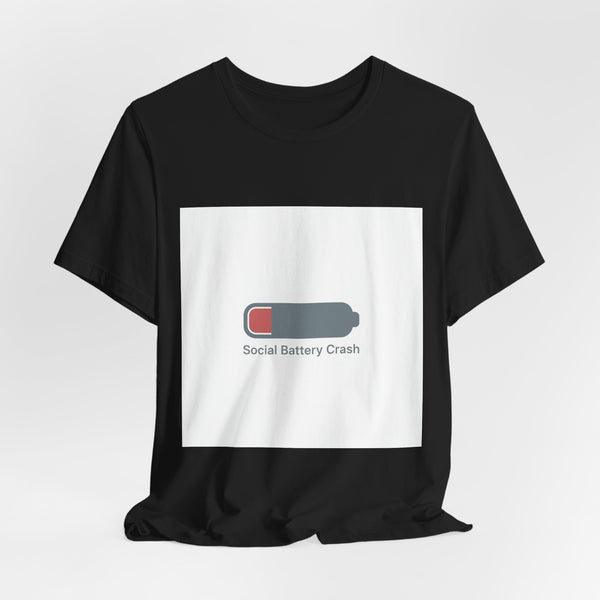 Social Battery Crash Tee | Introvert Shirt, Battery Icon Humor
