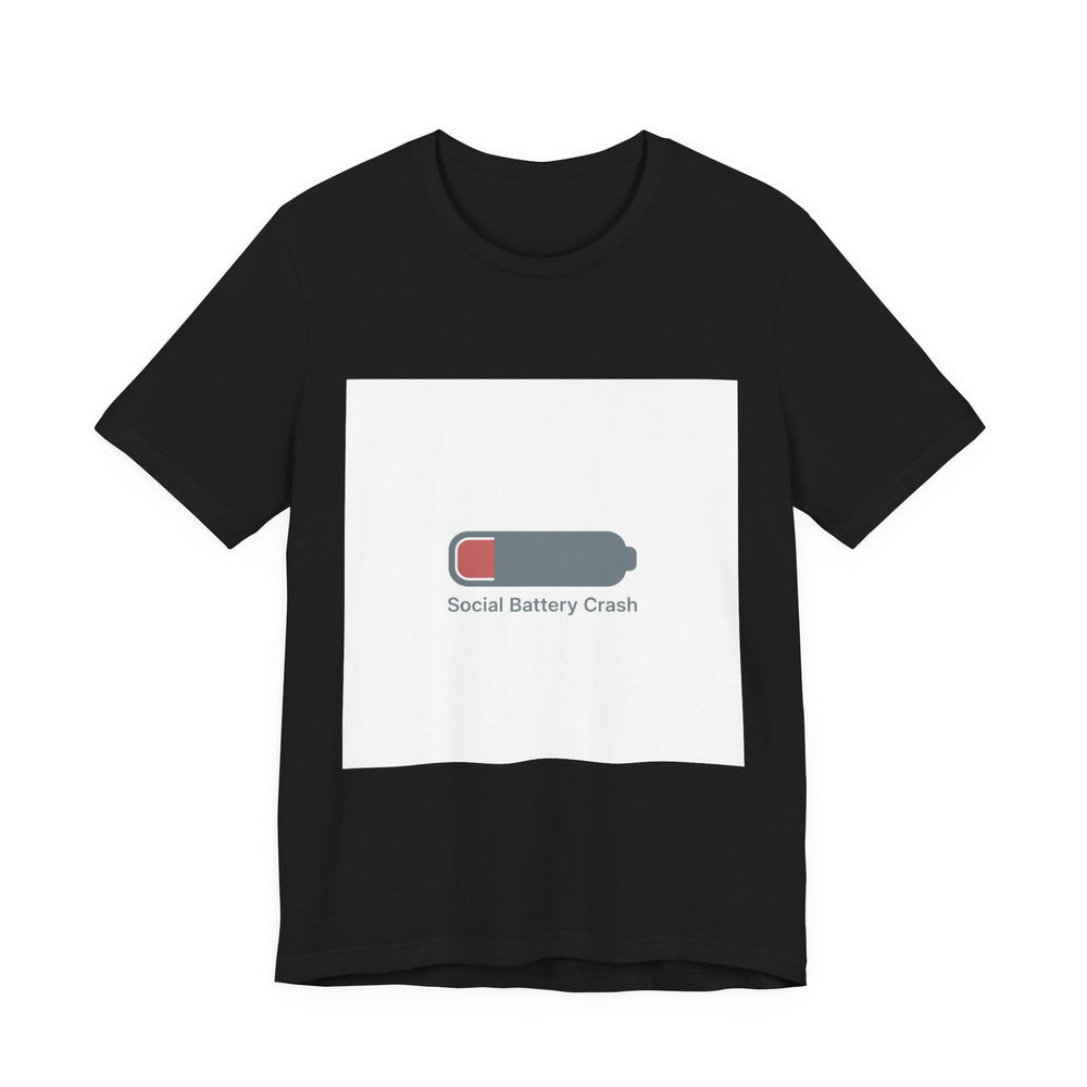 Social Battery Crash Tee | Introvert Shirt, Battery Icon Humor
