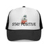 Trucker Cap - "Stay Positive" Retro Spider Graphic