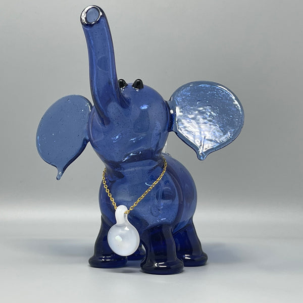 Flame Princess Blue Elephant with Opal Pendant