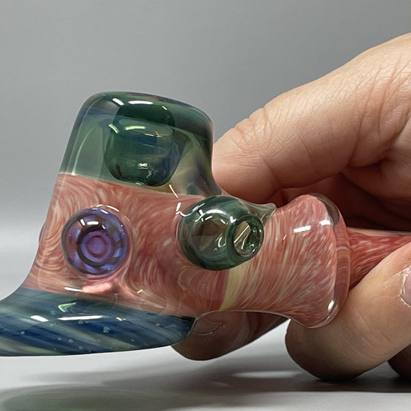 Faceted Hammer Pipe by Oats Glass