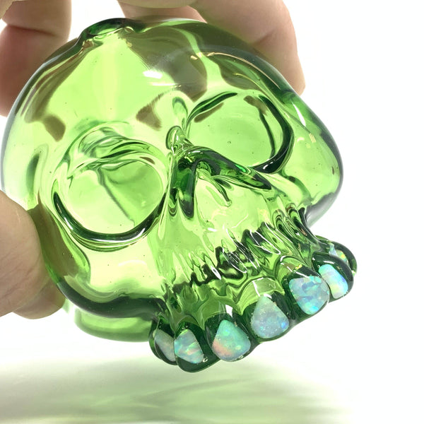 Green Skull with Opal Grill by Carsten Carlile