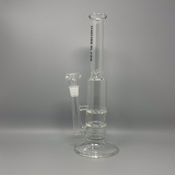 House Glass Bottleneck Double Turbine, 12 inch Straight