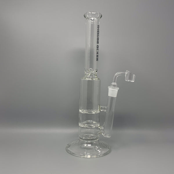 House Glass Bottleneck Double Turbine, 12 inch Straight