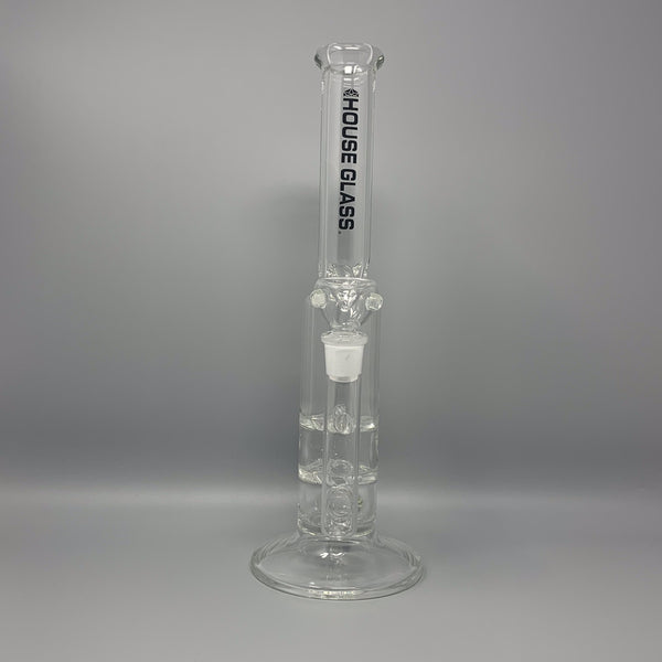 House Glass Bottleneck Double Turbine, 12 inch Straight