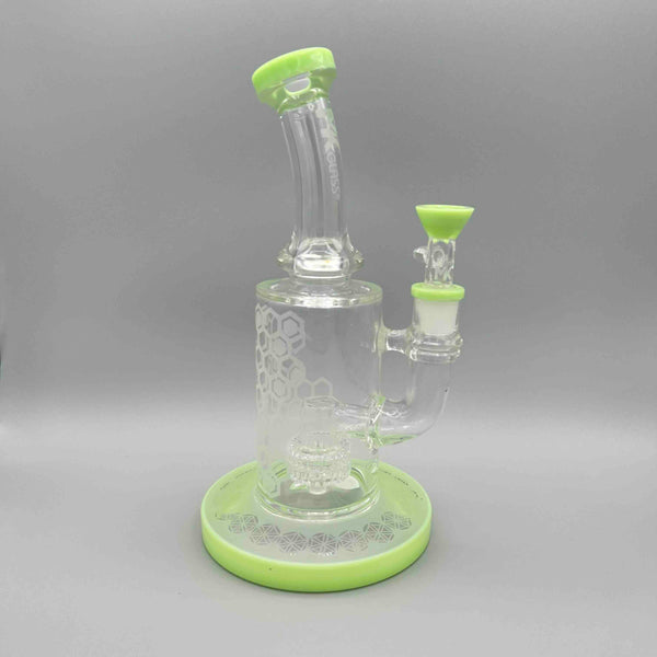 MK Glass Slime Green Honeycomb Bubbler
