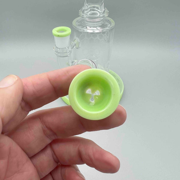 MK Glass Slime Green Honeycomb Bubbler