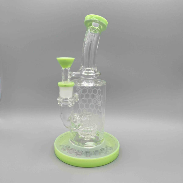 MK Glass Slime Green Honeycomb Bubbler