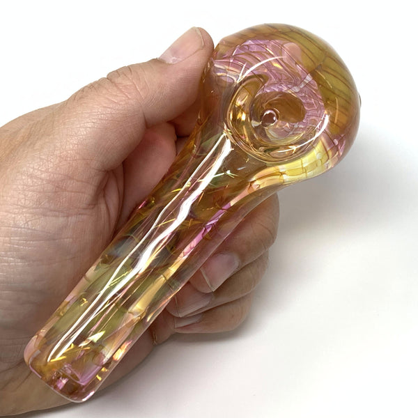 Pink Fumed Honeycomb Spoon by Bones Glass