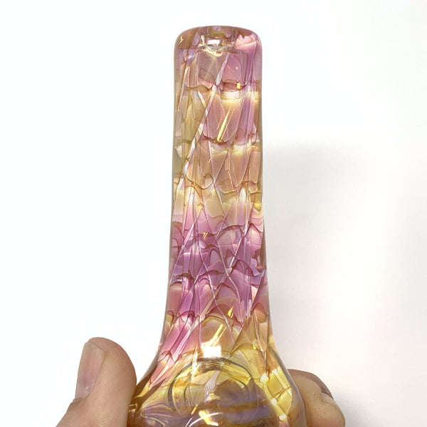 Pink Fumed Honeycomb Spoon by Bones Glass