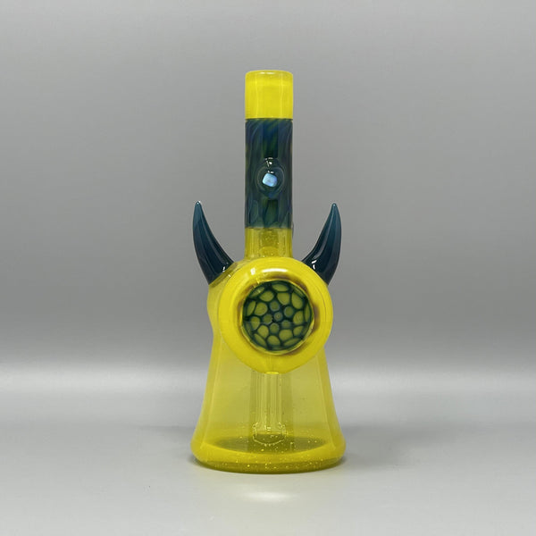 Yellow with Teal Horns by AJ Surf City Tubes